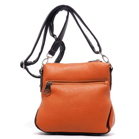 NEW Studded Cross Vegan Leather Messenger Bag - Picture 7 of 9